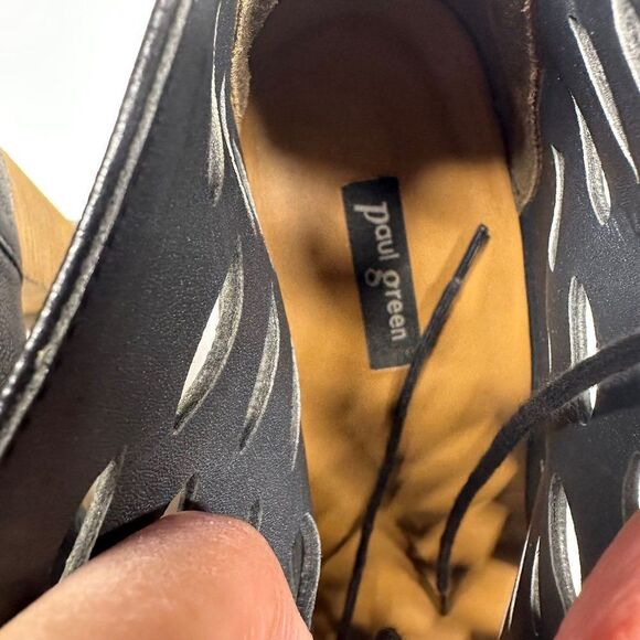 Paul Green Catalina Perforated Lace Up Leather Ankle Booties Boots Womens Size U - Picture 9 of 10